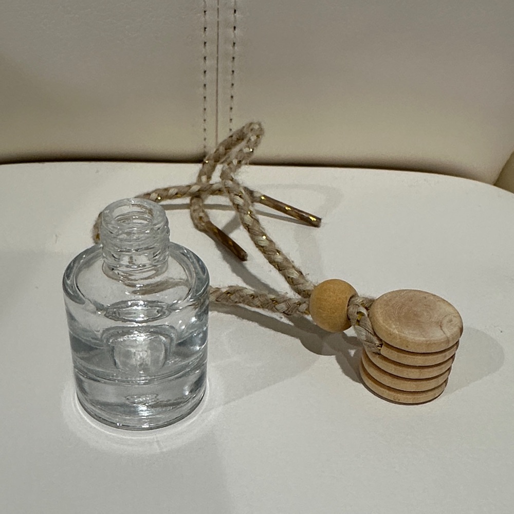 Clear Glass Bottle with Wooden Cap